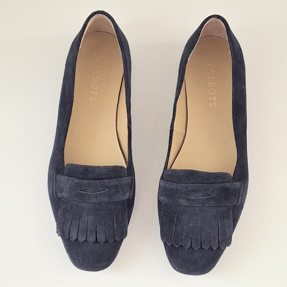 Talbots Shoes - TALBOTS "Becca" Kilte Driving Moccasin Flat Blue Suede - Size  9.5